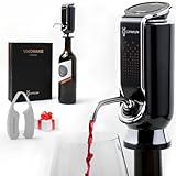 LINKSTYLE TRIOVINO, Luxurious 3-in-1 Electric Wine Aerator, Dispenser and Vacuum Saver - For Improving Taste, Aroma and Wine Preservation (Sterling Silver)