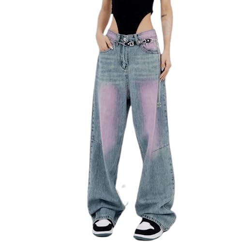 Jean droit taille haute pour femme coupe decontractee style boyfriend