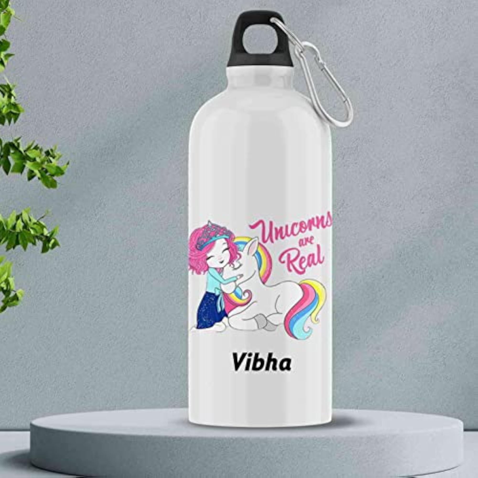 Unicorns are Real, Personalised Water Bottle for Girls