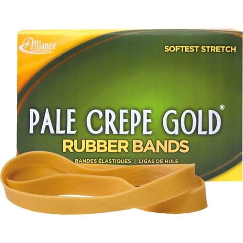 Alliance Rubber 21075 Pale Crepe Gold Rubber Bands Size #107, 1 lb Box Contains Approx. 60 Bands (7
