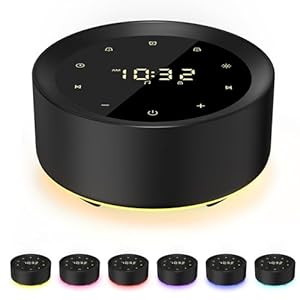 Nytpal Alarm Clock White Noise Sound Machine & 7 Night Light 3-in-1, 20 Soothing Sounds, Timer, 31-Level Volume Control, Touch Button Control Noise Machine for Baby, Adults,Bedroom