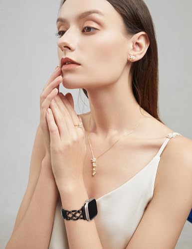 Image of TOYOUTHS Dressy Bracelet Compatible with Apple Watch Bands 38 /40 /41 /42 /44 /45 /46 /49mm Women, Celtic Stainless Steel Metal Fancy Nice Pretty Strap for iWatch Series 11 10 9 8 7 6 5 4 Ultra /SE 3 2 1