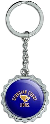 GRAPHICS & MORE Georgian Court University Lions Logo Keychain Chrome Plated Metal Pop Cap Bottle Opener