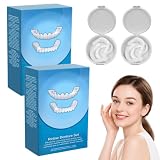 2 Stück Zahnprothesen, Temporäre Zahnprothesen-Veneers, Veneers Zähne zum Aufstecken, Natürliches Aussehen, Einfach zu Bedienen, für Temporäre Zähne, Zeigen Sie Ein Strahlendes Lächeln