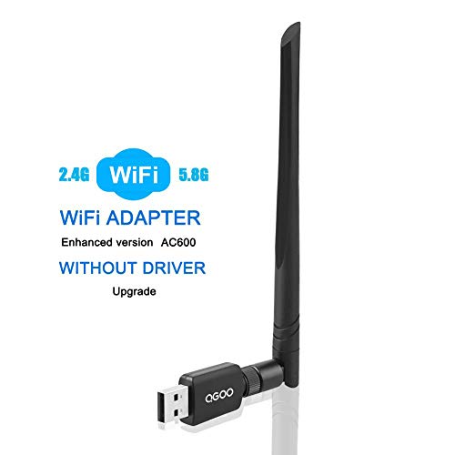 QGOO WiFi Adapter ac600Mbps，Wireless USB Adapter 2.42GHz/5.8GHz Dual Band 802.11 ac Network LAN