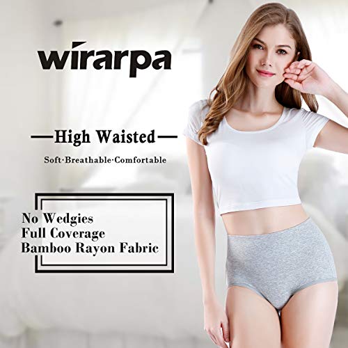 Image of wirarpa Women's Modal Underwear Soft High Waist Briefs Ladies Panties 4 Pack (Regular & Plus Size)