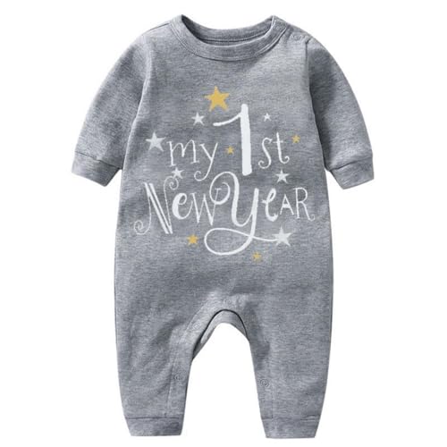 Newborn My First New Year Clothes Infant Baby Boy Girl New Year Outfits Letter Print Romper Jumpsuit Romper