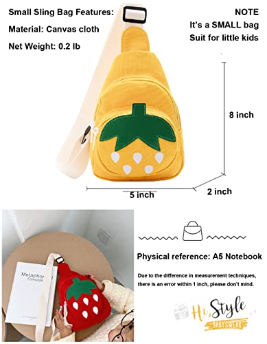 Hiflyer Pink Strawberry Sling Backpack, Small Backpack For Girls, Kawaii Bag, Lightweight Canvas thumb #6