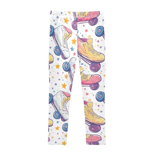 Boccsty Retro Roller Skates 90s Girls Leggings Kids Yoga Pants Dance Active Tights 4T2
