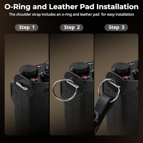 Image of SMALLIRG Rope Camera Neck Shoulder Strap, Adjustable Braided Shoulder Strap with O-Ring and Leather Pad