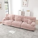 Configuration modulable et choix de coloris : Ce canapé 3 places modulable au design épuré s’adapte à vos besoins. Disponible en trois couleurs (beige, rose, gris) et trois combinaisons (sans, avec un ou deux poufs), chaque module peut être utilisé seul ou combiné pour une disposition flexible et personnalisée dans votre salon.