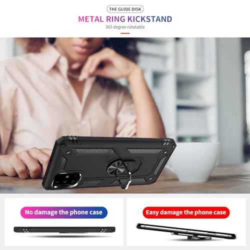 for Samsung A71 Phone Case with Screen Protector：Shockproof Silicone Protective with Kickstand for Samsung Galaxy A71 (Black) - Image 5