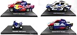  OPO 10 - Lotto di 4 Auto e Quad 1/43 Dakar Rally Compatibile con Toyota Hilux + Ford Ranger + Yamaha Raptor (LDK7)