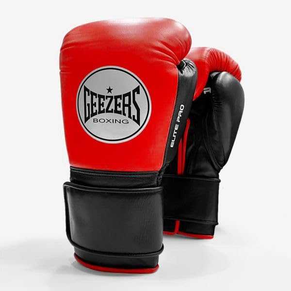 Geezers Boxing Elite Pro 2.0 Hook & Loop Sparring/Training Gloves - Mens, Womens Boxing Hook & Loop gloves - sparring gloves - ideal for heavy duty punch bags (Red/Black, 12oz) โ image 1