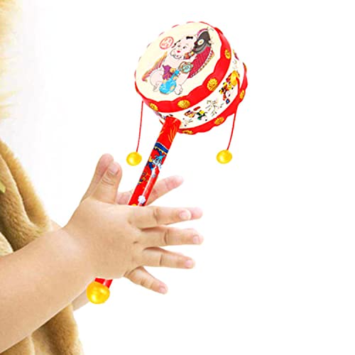 Dzrige Spinning Rattle Drum Hand Bell Drum - Baby Musical Educational Chinese Traditional Percussion Instrument Fun China Tranditonal Toys For Boys And Girls,7.48" X 2.56" #TOP5