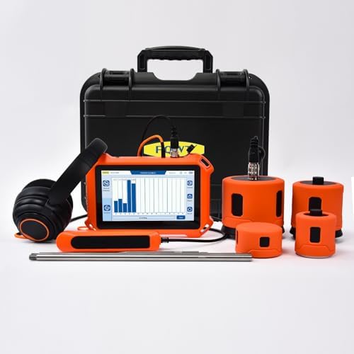 PQWT Underground Water Leak Detectors for Home and Outdoor PQ125D Wall Pipe Water Leakage Detection with Touchscreen Earphone and Carrying Case Multi Sensor Acoustic Pipeline Sound Intensifier