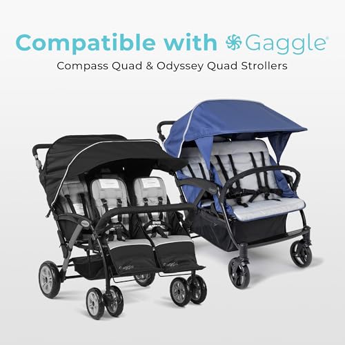 Foundations Quad 4-Seat Stroller Rain Cover, Easy to Use Snaps Surrounding a Mesh Window, Air Ventilation While Covered, 360 Degree Flaps, Weather Shield (Clear)