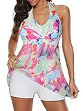Century Star One Piece Swimsuits for Women V Neck Swimwear Halter Swim Dress Tummy Control Bathing...