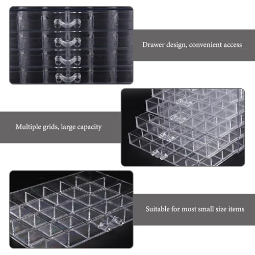 Boîte de rangement transparent à niveaux et compartiments pour nail art
