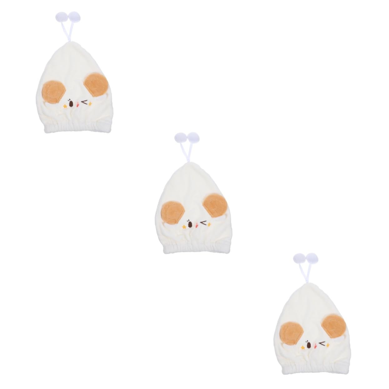 Ipetboom 3piezas Toalla De Secado para Cabello De Microfibra Turbante Absorbente para Niñas Gorro Secador De Cabello Cartoon para y Uso Diario