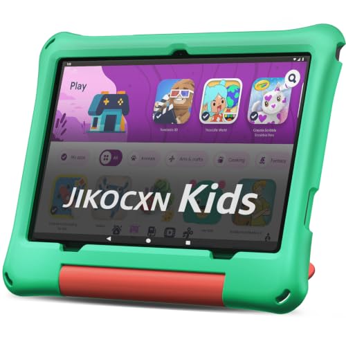 Image of JIKOCXN Kids Tablet, Android 16 Tablet for Kids 10 inch Octa-Core with Case, 24GB RAM 64GB ROM 1TB TF Card Expandable for Toddler Children, Parental Control, Dual Camera, BT5.0, WiFi, Gift (Green)