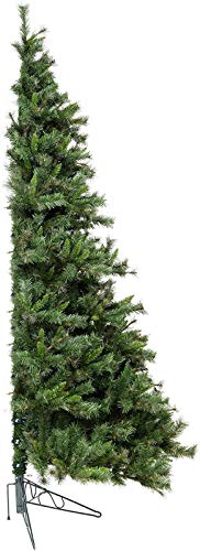 Unlit Hinged Artificial Christmas Tree,Premium Pvc Needles Xmas Pine Tree With Metal Stand Indoor Outdoor Holiday Decor,4Ft Half Christmas Tree For Wall #TOP22