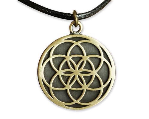 Baldur Jewelry - Handmade Brass Seed of Life Mandala Jewelry Pendant Circle of Life Charm Sacred Geometry Necklace Yoga Protection Charm Jewelry Gifts