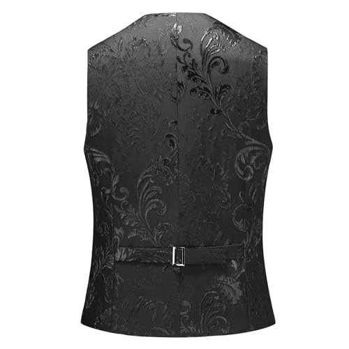 Black Tuxedo Suit for Men 3 Piece Regular Fit Suit One Button Shawl Lapel Blazer Jacket Vest Pants Set for Wedding Prom Large - Thumbnail 6