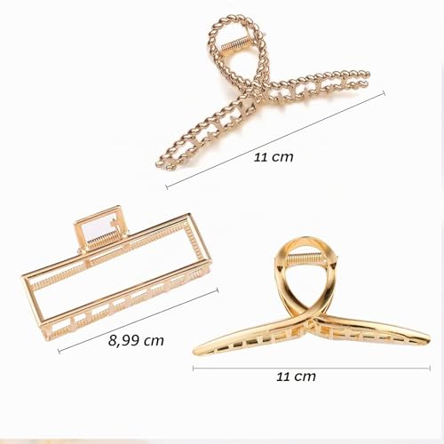 Mehayi 3er-Pack Haarklammern für dickes, schweres Haar, große rutschfeste Haarspangen-Klauenklemme, starker Halt, Krallenspangen für langes Haar, modisches Haarstyling-Zubehör für Frauen und Mädchen