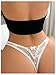 SHENHE Women's Sheer Mesh Panties Sexy Criss Cross Cutout Bow Lace Thongs See Through G String Panties Underwear White X-Large