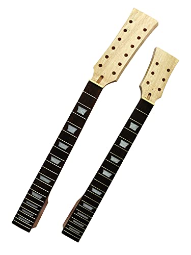 Diy Unfinished Electric Guitar Kit Double Guitar Neck And Body With Mahogany Body Mahogany Neck Rosewood Fingerboard Chrome Hardware With All Accessories Build Your Own Guitar #TOP5
