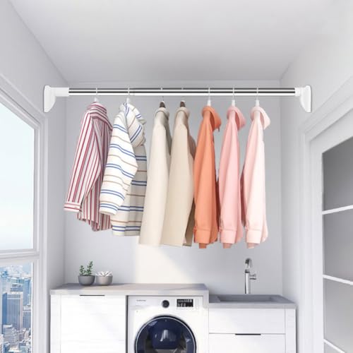 HOLIDYOYO Punch Free Adjustable Telescopic Clothes Drying Rod Closet Tension Pole 31.49In Expandable Closet Bar for Laundry and Wardrobe Organization by HOLIDYOYO - Used condition - Image 6