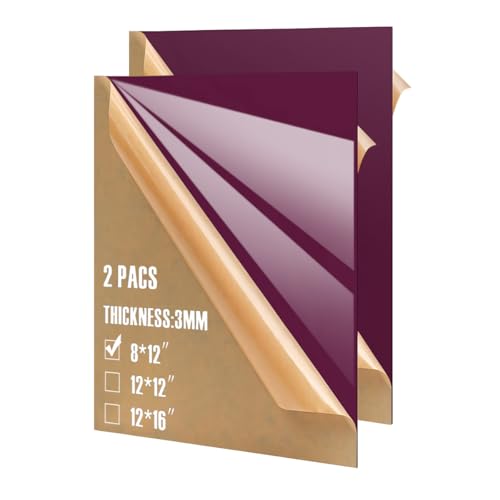 Image of 2pcs Pastel Cell Cast Acrylic Sheets Dark Purple 1 /8inch (3mm) 7.87x11.8 200x300mm Glossy Matte Laserable Plexiglass Sheets Plasitc Board for Laser Cutting Engraving DIY Project