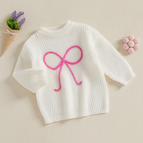 Baby Kids Knit Sweater, Cotton Blend Pullover, Long Sleeve Ribbed Crewneck Sweatshirt Fall Winter Wear3