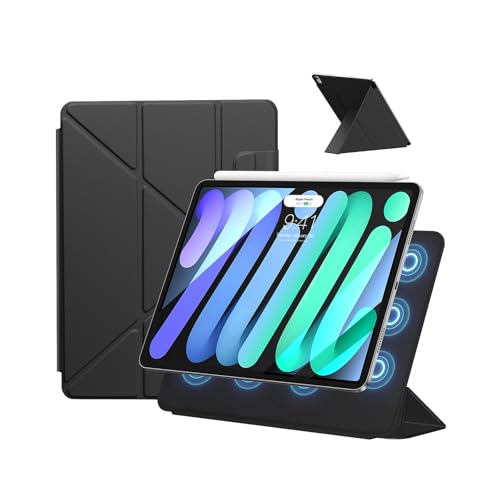 SANDUODD iPad mini7 ケース(A17 Pro、2024) iPad mini 第7/6世代 ケース (2024/2021) 8.3インチ ケース 強力マグネット吸着 横置＆縦置 角度調整可能 三角形スタンド 安定感 Pencil Pro/USB-C対応 超スリム 極薄 軽量 耐久性保護カバー (ブラック)