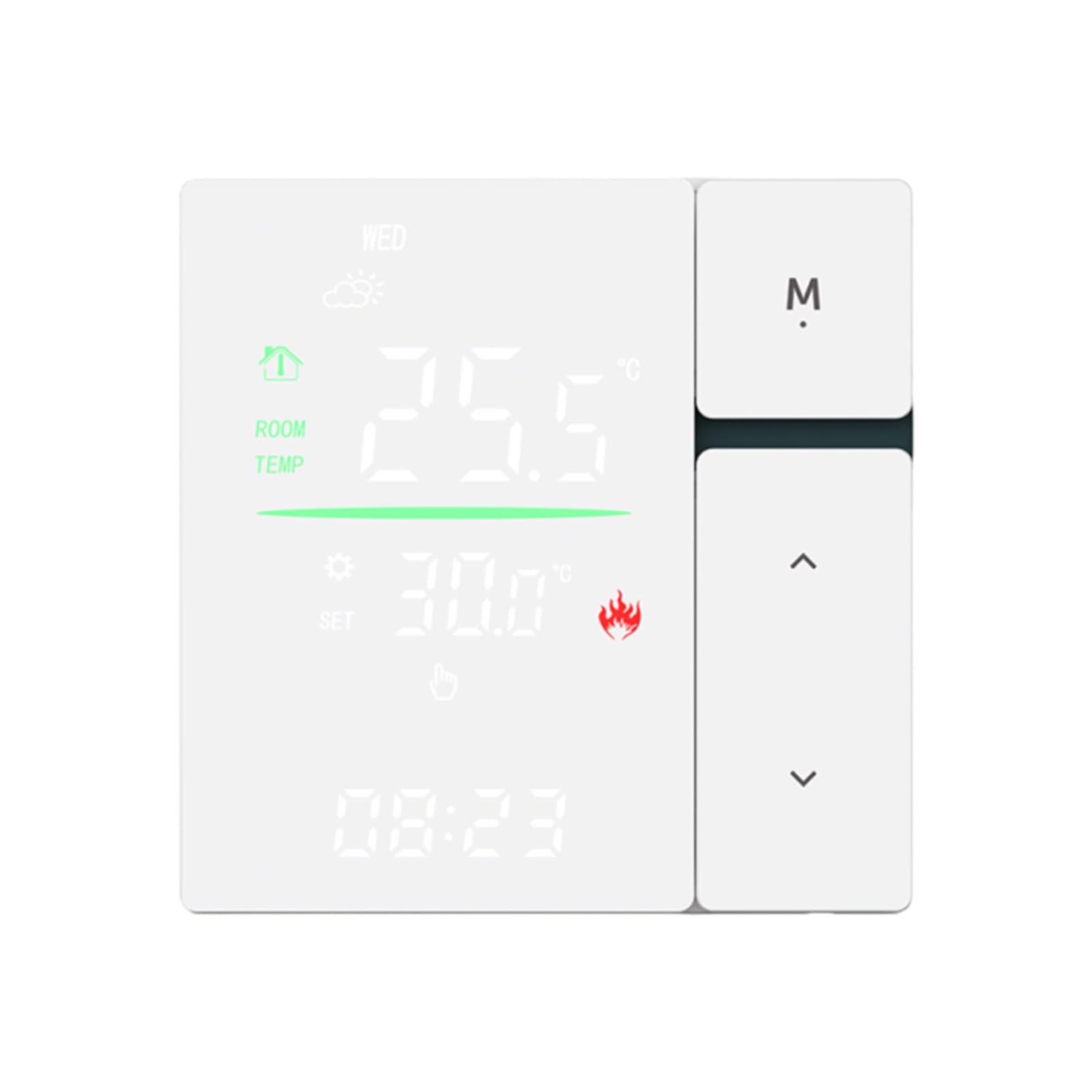 Thermostat intelligent 3200W 16A programmable pour chauffage au sol électrique domestique