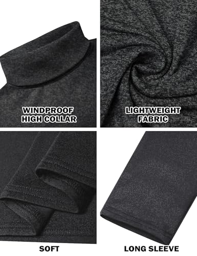 Image of Men's Turtleneck Casual Basic High Neck Long Sleeve T Shirts Half Neck Lightweight Pullover Sweater
