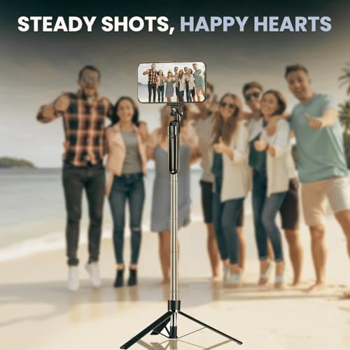 Image of EDNITA E16L Selfie Stick Tripod Stand with Light 67 inch /1.7m, 360 Rotation Grip Handle for Anti Shake Shooting Tripod, Multifunctional Bluetooth Tripod for Mobile Phone Vlogging, Live Stream and Travel