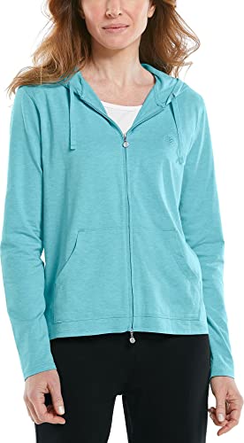 Coolibar UPF 50+ Women's Seaside Hoodie - Sun Protective (X-Large- Ocean Turquoise Heather)