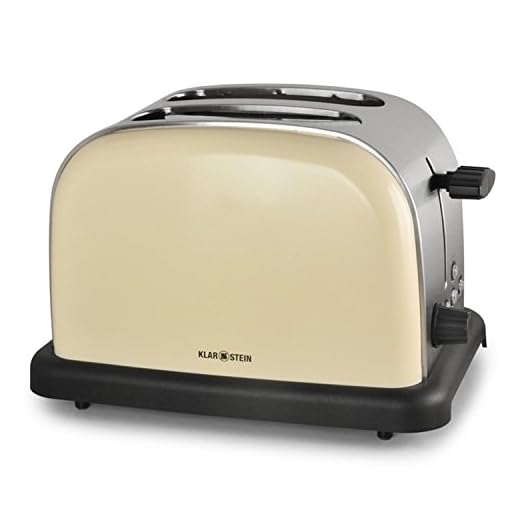 Klarstein - Tostadora con 2 ranuras (acero inoxidable), diseño vintage beige