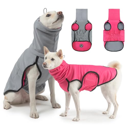 BEAUTYZOO Reversible Dog Anxiety Vest, Calming Thunder Jacket with Hood, S