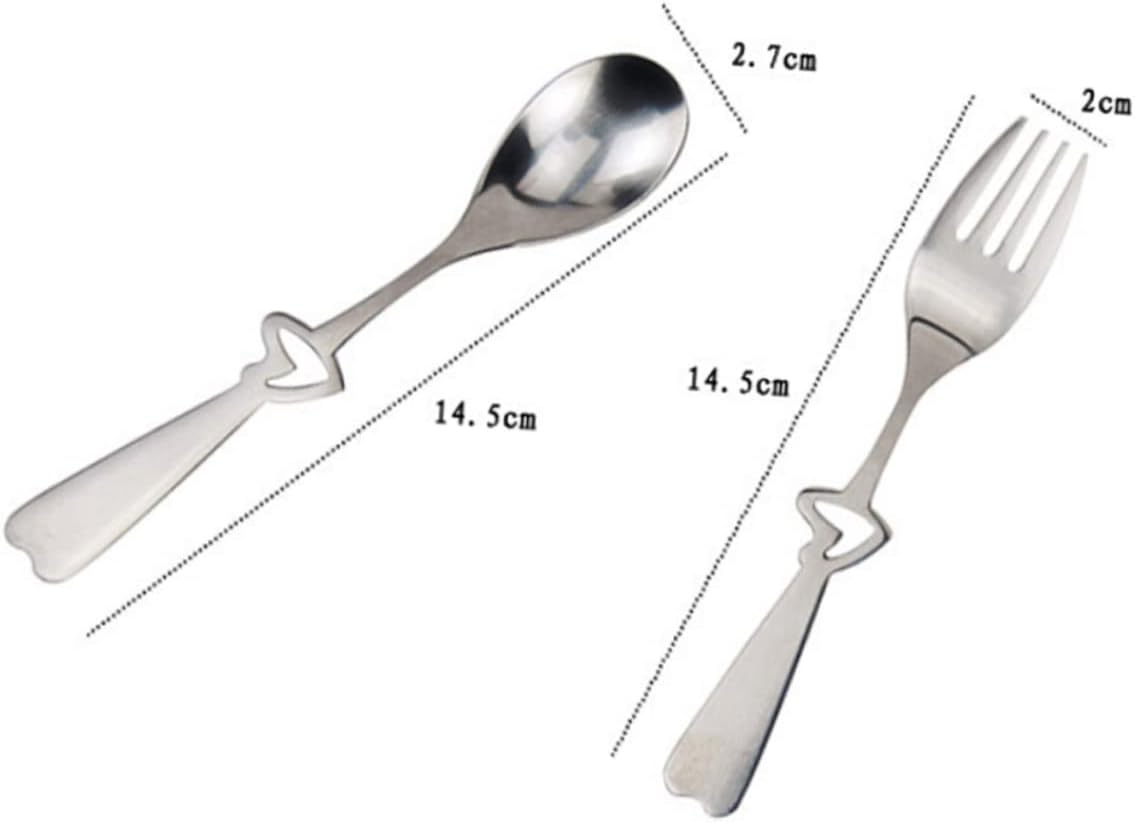 2piece Hollow Out Heart-shaped Handle Stainless Steel Spoon and Fork Set for Couples for Home Picnics and Elegant Tableware for Special Occasions