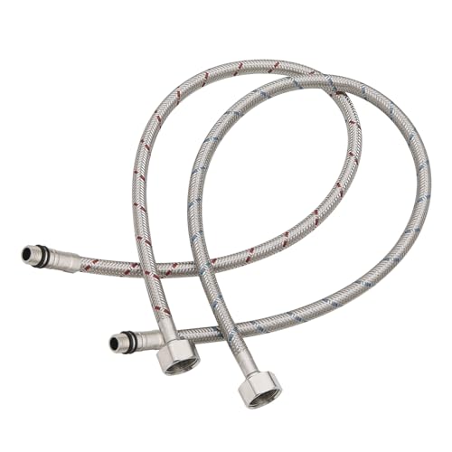 BATHLAVISH 32' Length Faucet Supply Lines 3/8' Comp x M10 Male Connector Line Braided Stainless...