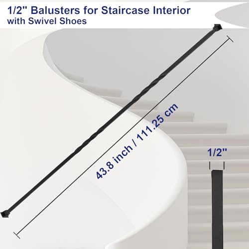 Sidasu 10-Pack 44" x 1/2" Wrought Iron Balusters for Stairs by Sidasu - Used condition - Image 2