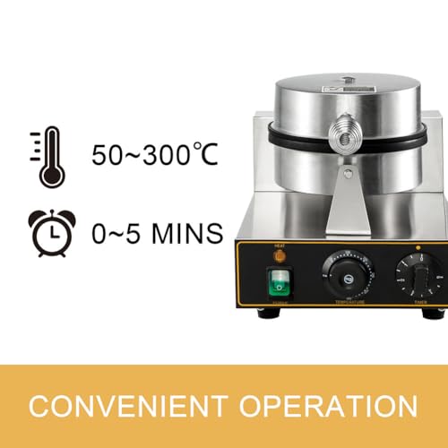 Macchina Professionale Elettrica per Waffle, A Doppia Testa Antiaderente, 1200W, Ideale per Snack Bar E Pasticceria.