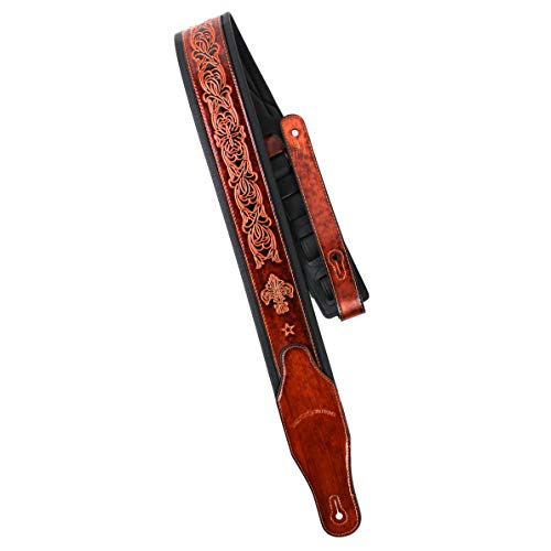 Walker And Williams GB-22 Sangle de guitare rembourrée avec fleur de lys et chaîne française pour guitares acoustiques… - Les Beatles, Paul McCartney, John Lennon, RIngo Starr, George Harrison Walker And Williams GB-22 Sangle de guitare rembourrée avec fleur de lys et chaîne française pour guitares acoustiques… – Image 5
