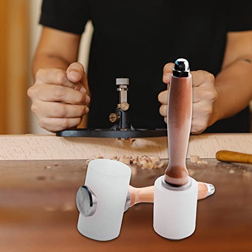 Hopbucan 2 Pcs Leather Carving Hammer,Leather Mallet,Wooden Handle Nylon Hammer,Leather Tools for Handmade DIY Leather Work - Image 3