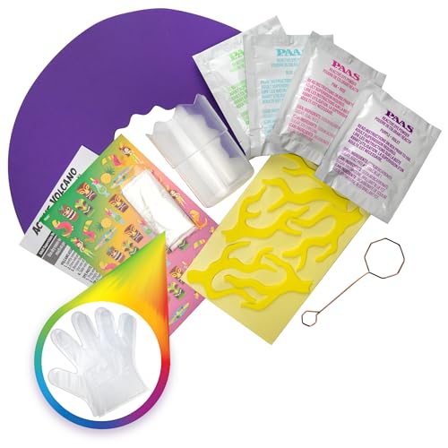 PAAS Eggsperiments Active Volcano Easter Egg Decorating Kit – Fun & Educational Kit with 8 Colorful Eruptions, Stickers, and Volcano Assembly Set
