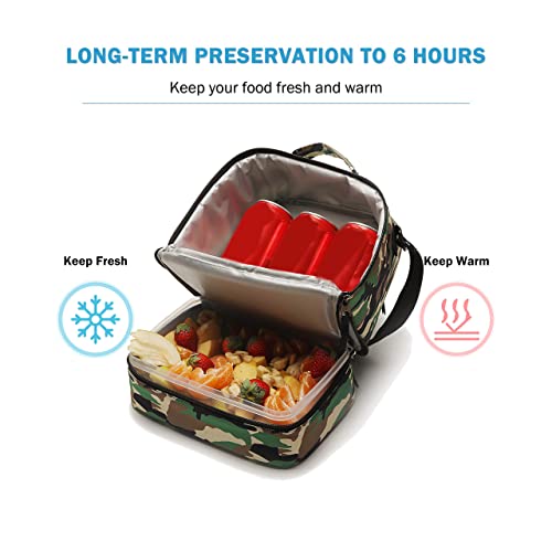 Image of Tilami Lunch Bags Insulated Adjustable Strap Zipper, Water-Resistant Cooler Bags, Bento Bags for Kids Toddlers, Dinosaur Cute, Large, Adjustable,Bento