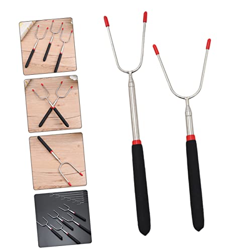 HANABASS 2 Peças De Garfo De Churrasco Telescópico Ao Ar Livre Ferramenta De Churrasco De Aço Inoxid